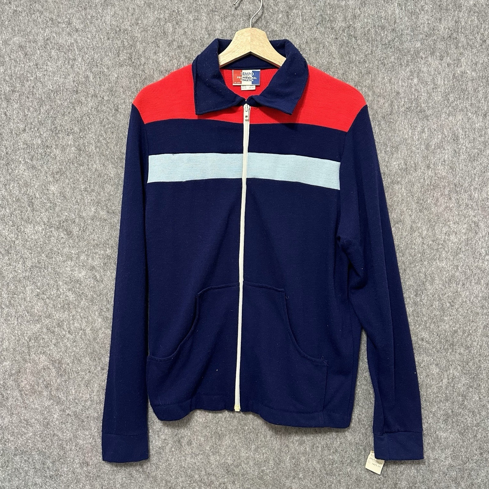 Vintage Tempo Professional Athletes 1970s Track Jacket Mens Medium Usa Made